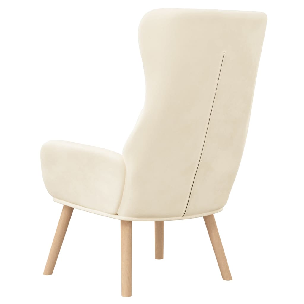 Chaise de relaxation Blanc crème Velours - XIOS
