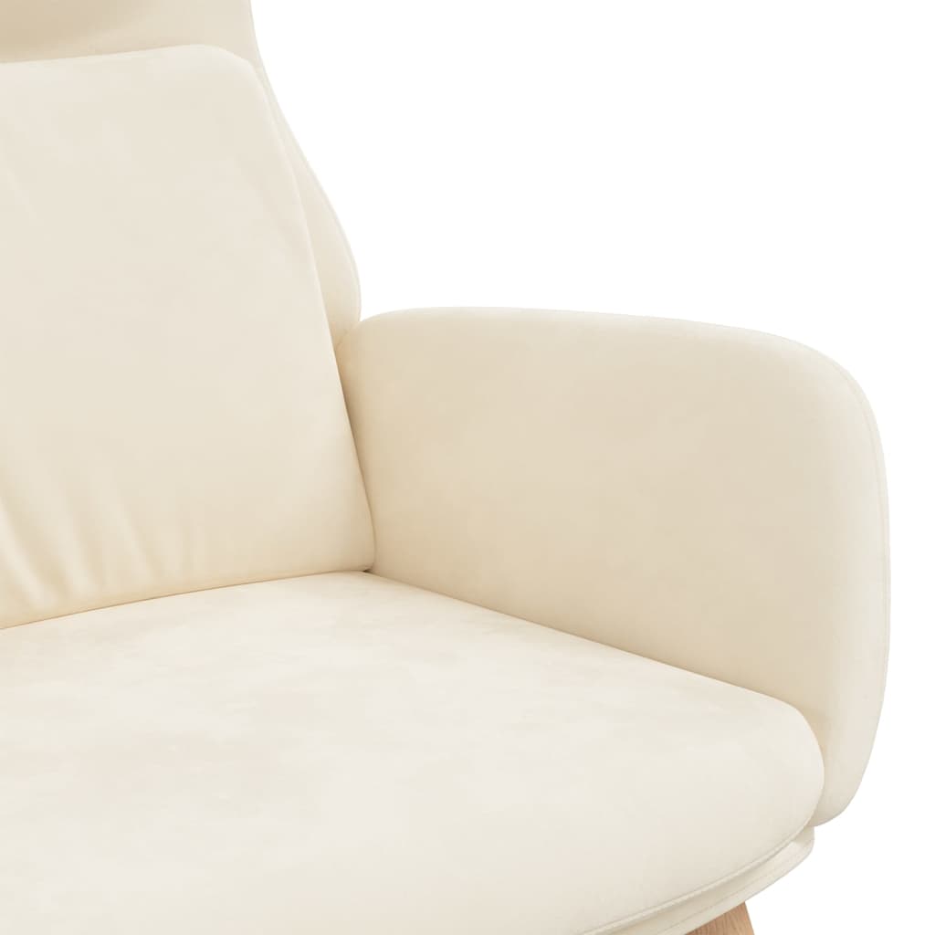 Chaise de relaxation Blanc crème Velours - XIOS