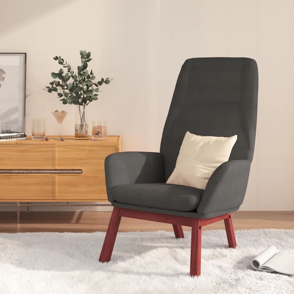 Chaise de relaxation Gris foncé Tissu - XIOS