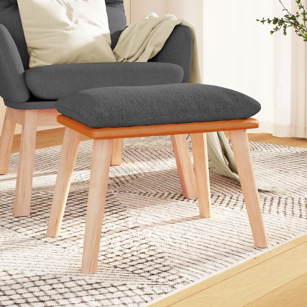 Repose-pied Gris foncé 45x29,5x35 cm Tissu et similicuir - XIOS