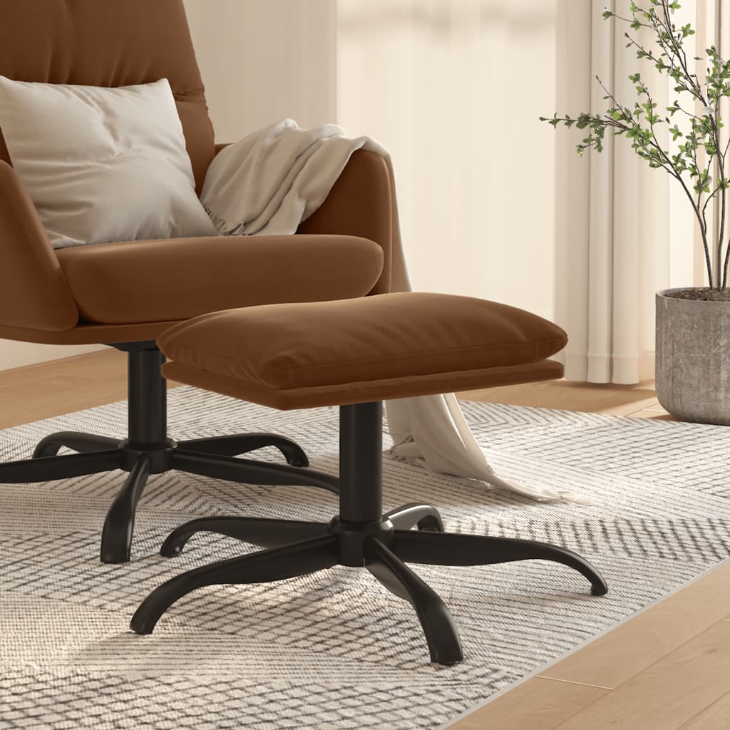 Repose-pied Marron 60x60x36 cm Tissu microfibre - XIOS