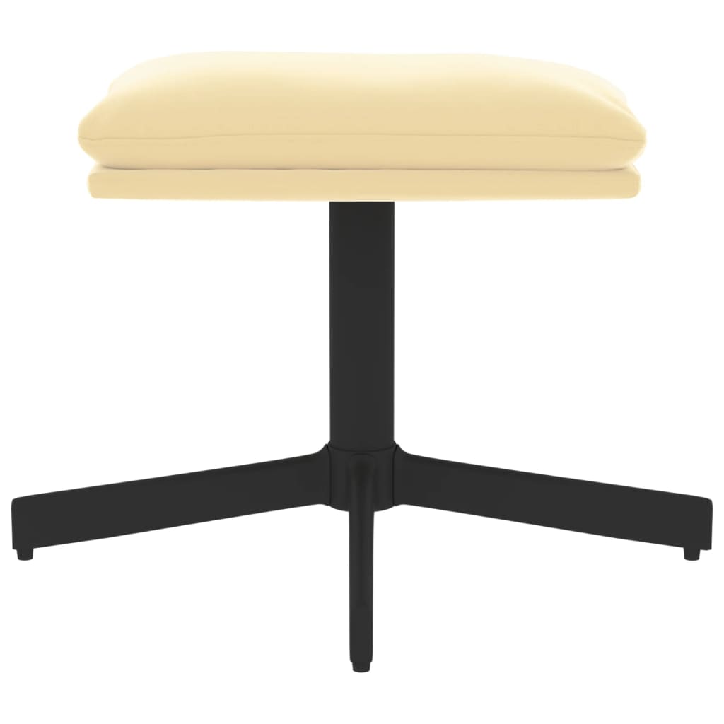 Repose-pied Blanc crème 60x60x36 cm Velours - XIOS