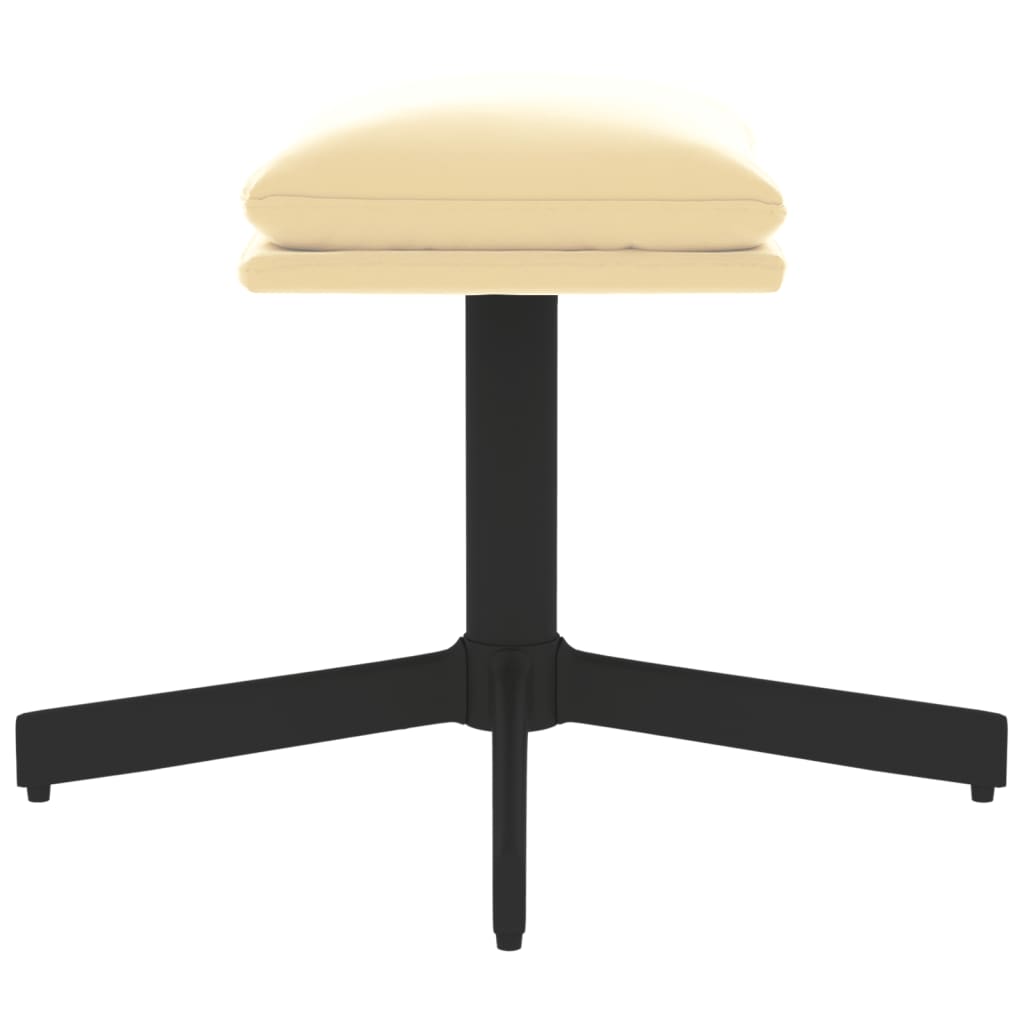 Repose-pied Blanc crème 60x60x36 cm Velours - XIOS