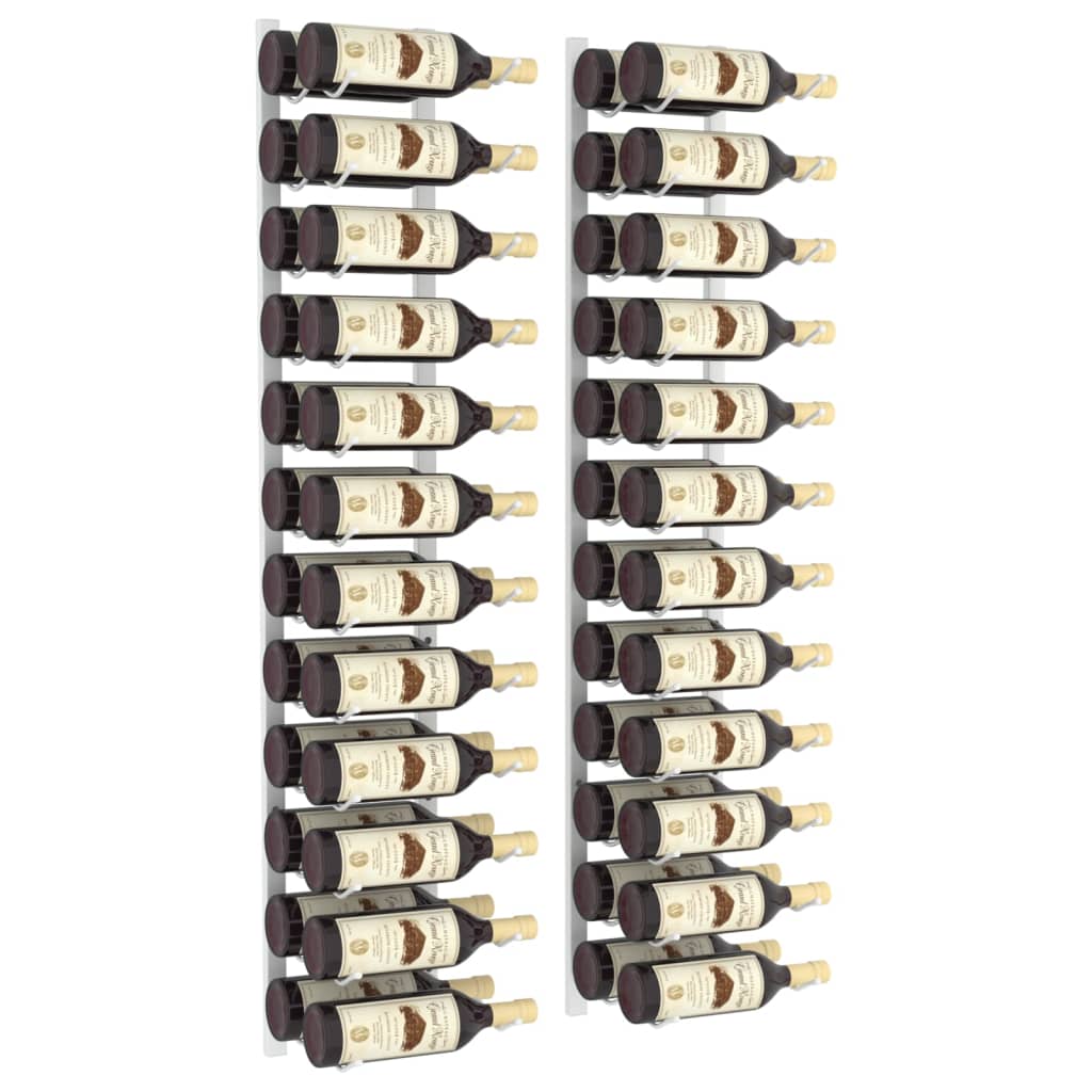 Casier à vin mural pour 24 bouteilles 2 pcs Blanc Fer - XIOS