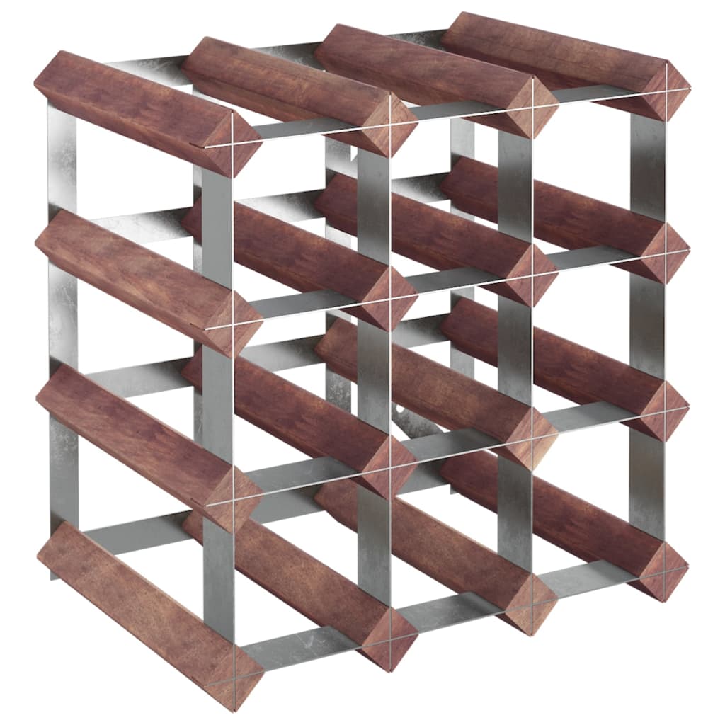 Casier à bouteilles pour 12 bouteilles Marron Bois pin solide - XIOS