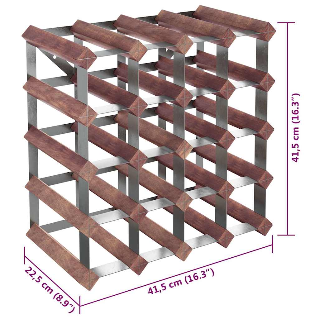 Casier à bouteilles pour 20 bouteilles Marron Bois pin solide - XIOS