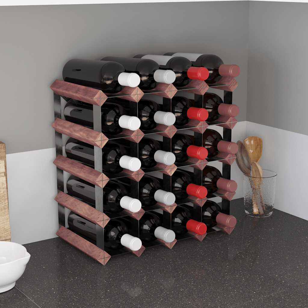 Casier à bouteilles pour 20 bouteilles Marron Bois pin solide - XIOS