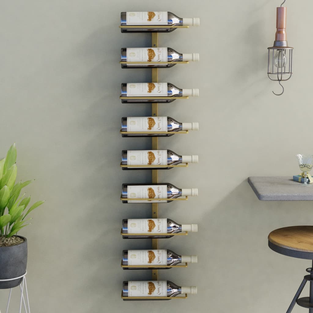Casier à vin mural pour 9 bouteilles Doré Fer - XIOS