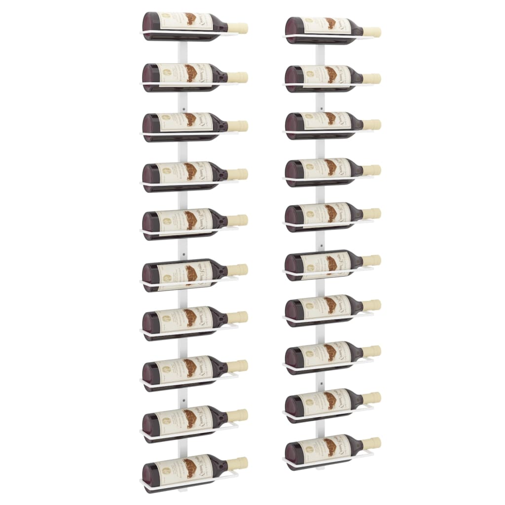 Casier à vin mural pour 10 bouteilles 2 pcs Blanc Métal - XIOS