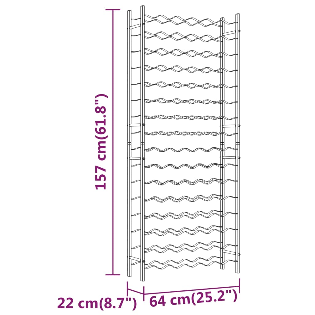 Casier à bouteilles pour 96 bouteilles Doré Métal - XIOS