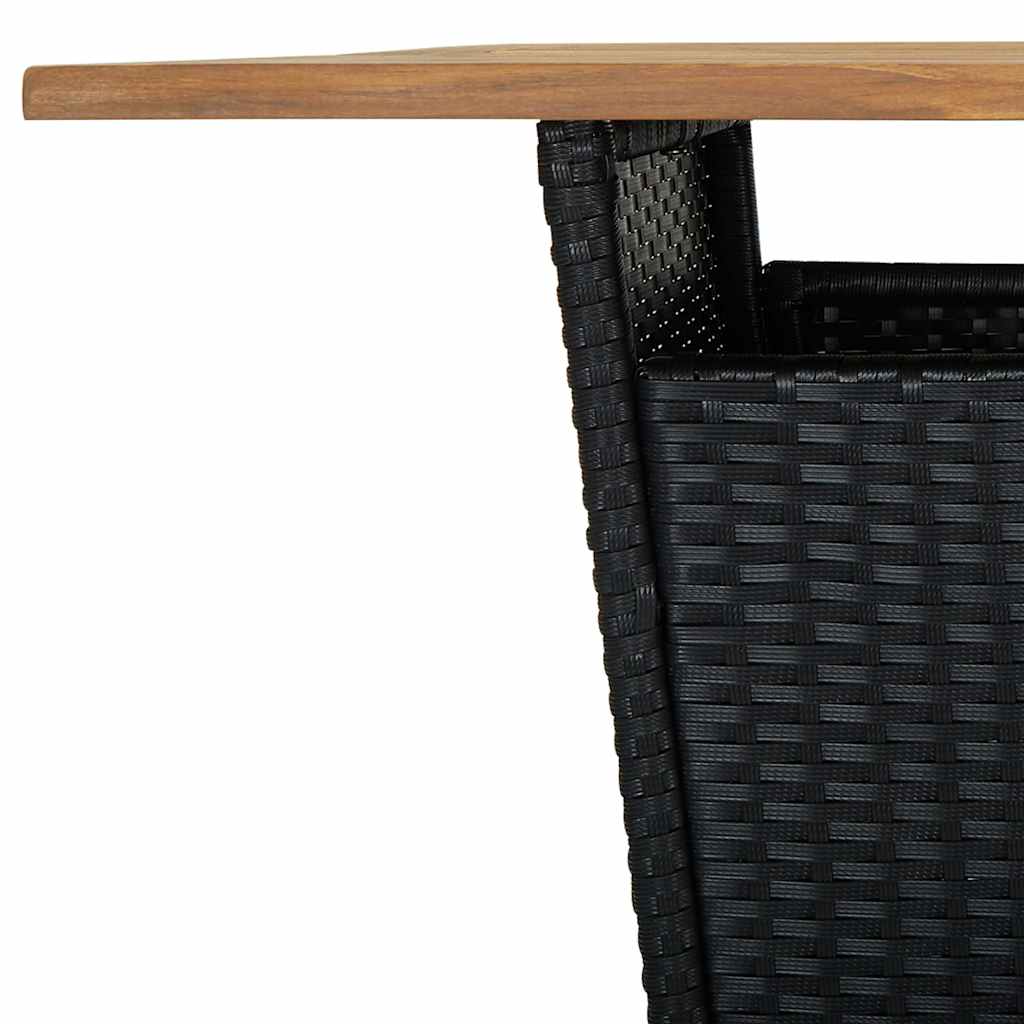 Ensemble de bar de jardin 5 pcs et coussins Résine tressée Noir