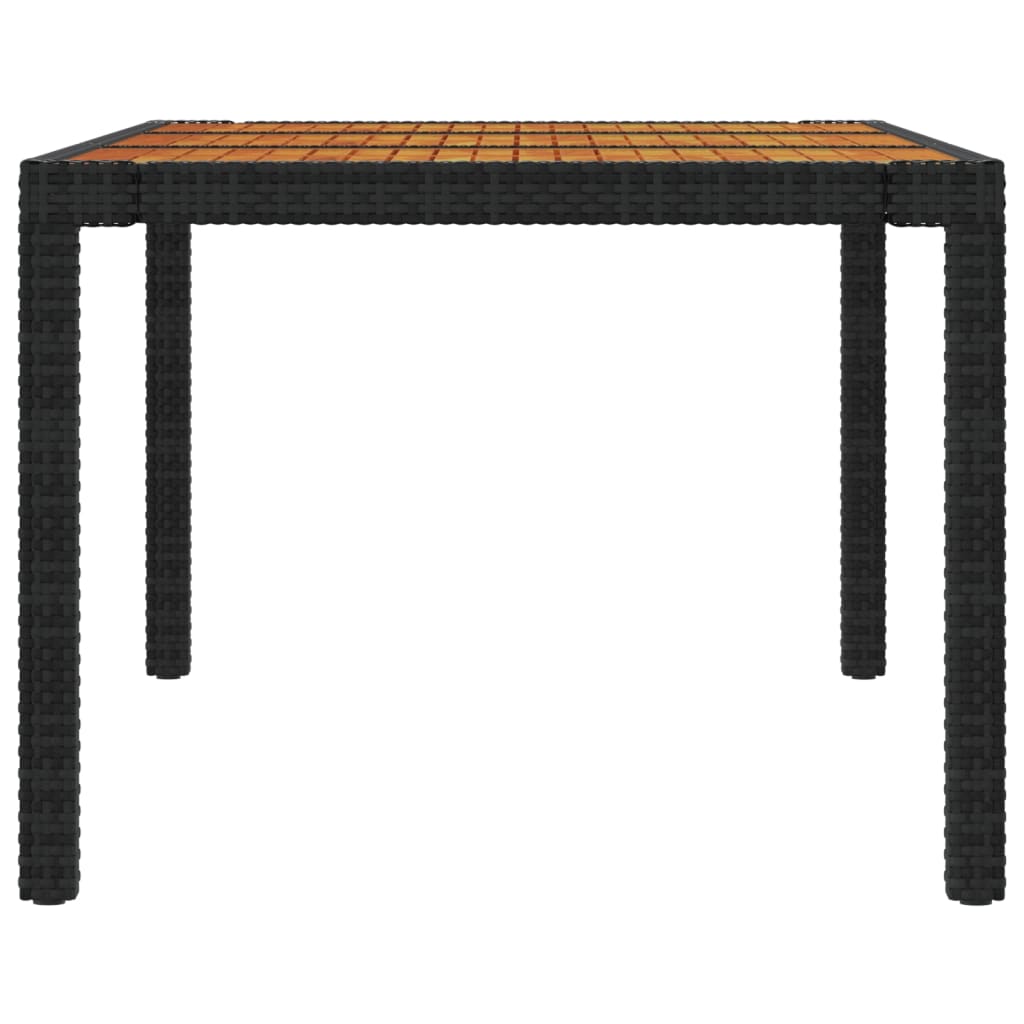 Ensemble à manger d'extérieur 9pcs coussins résine tressée noir