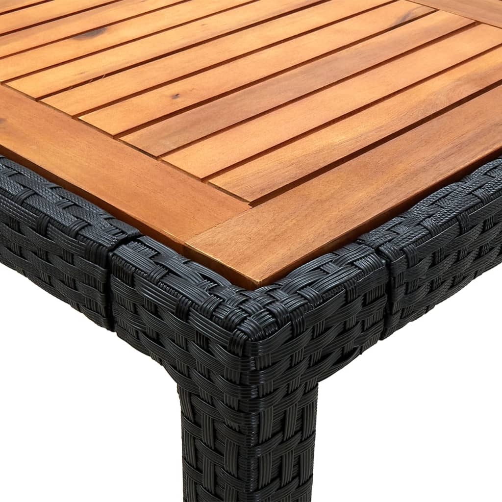 Salon de jardin 7 pcs avec coussins résine tressée noir