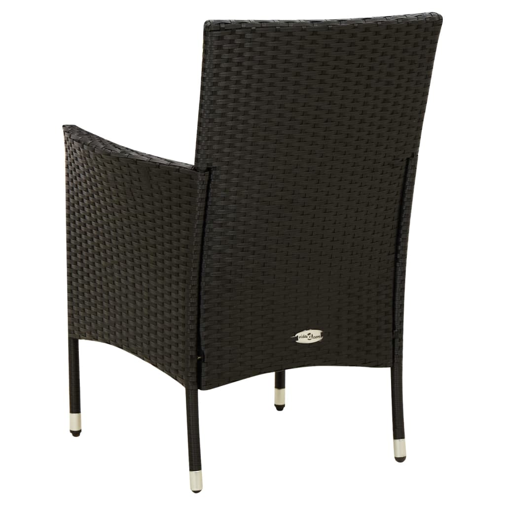Salon de jardin 7 pcs avec coussins résine tressée noir