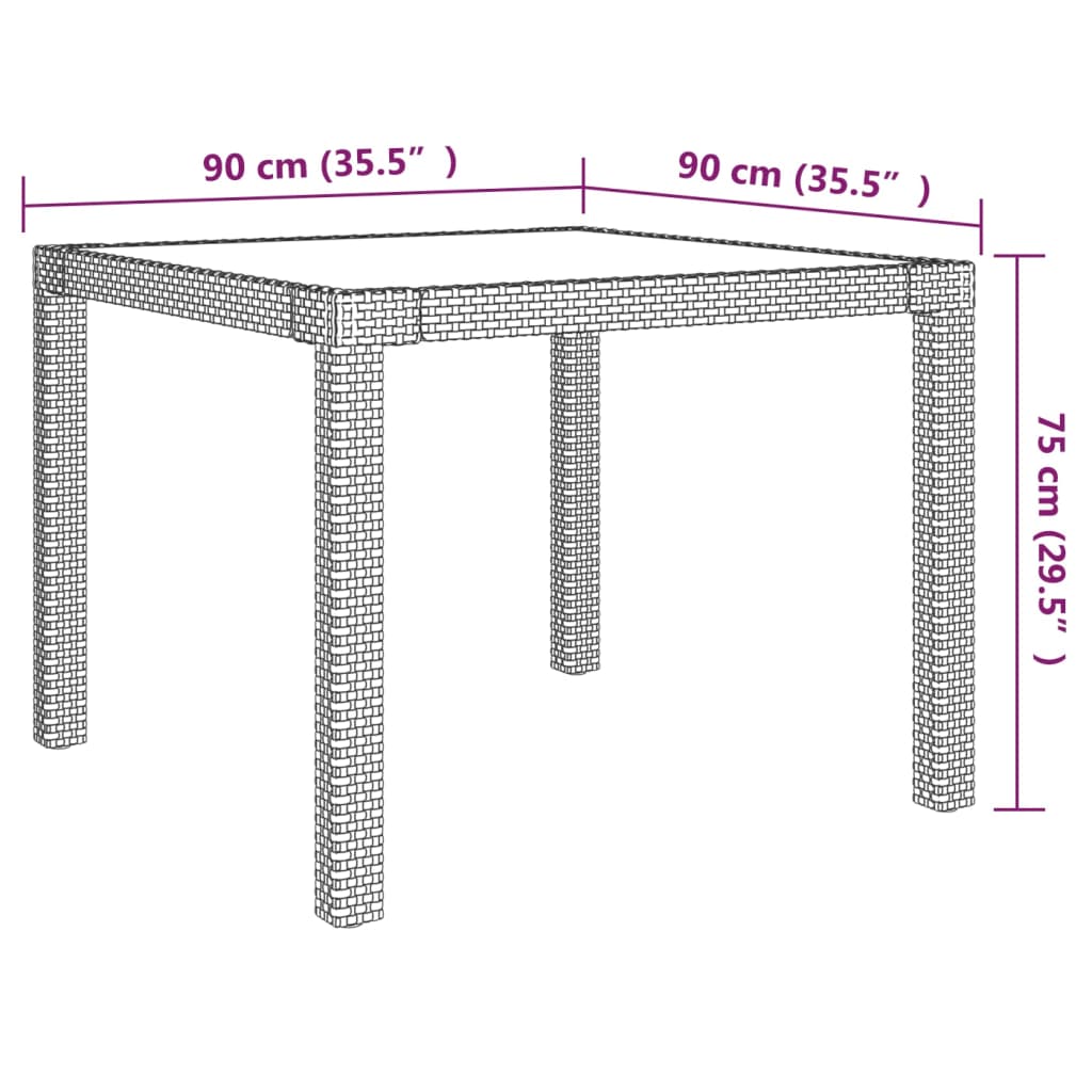 Ensemble à manger d'extérieur 3pcs coussins gris résine tressée