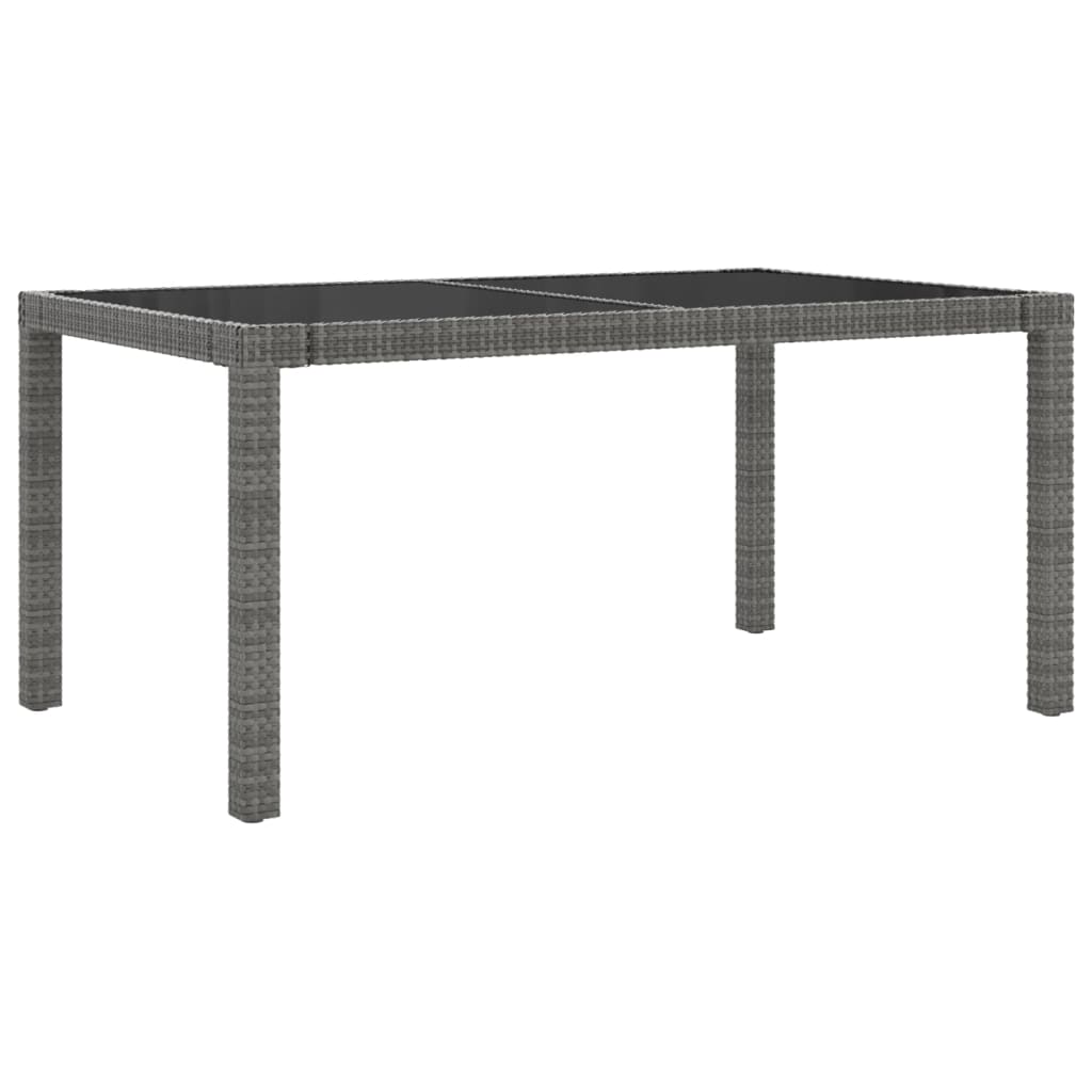 Ensemble à manger d'extérieur 5pcs coussins résine tressée gris