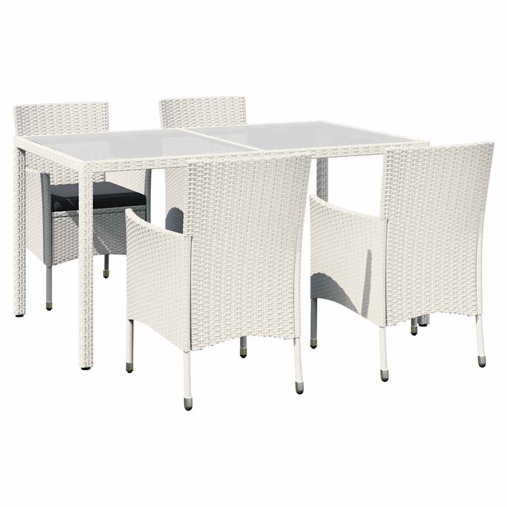 Ensemble à manger d'extérieur 5pcs avec coussins Résine tressée