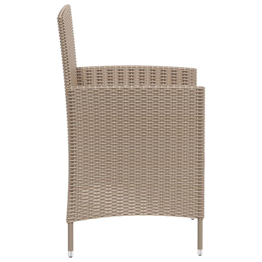 Ensemble à manger d'extérieur 3 pcs et coussins Résine tressée