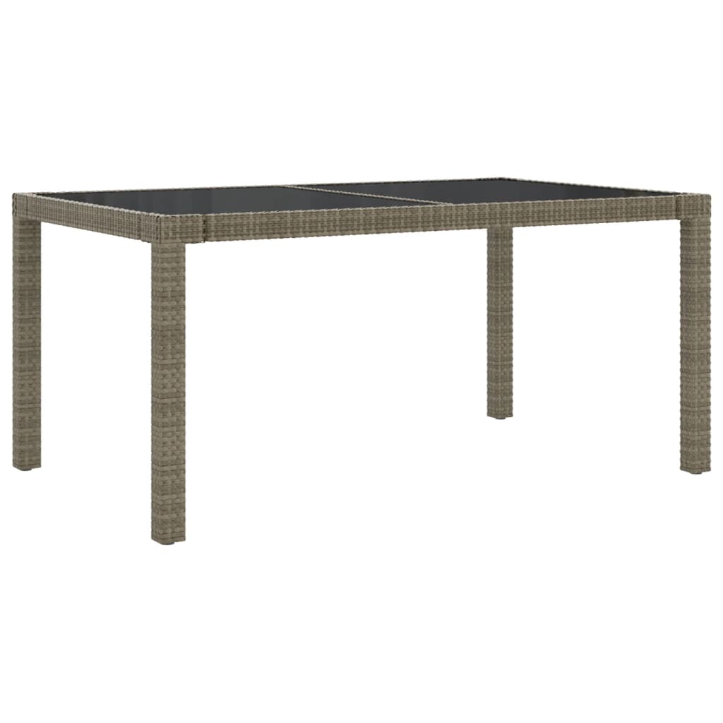 Ensemble à manger d'extérieur 5pcs coussins résine tressée gris