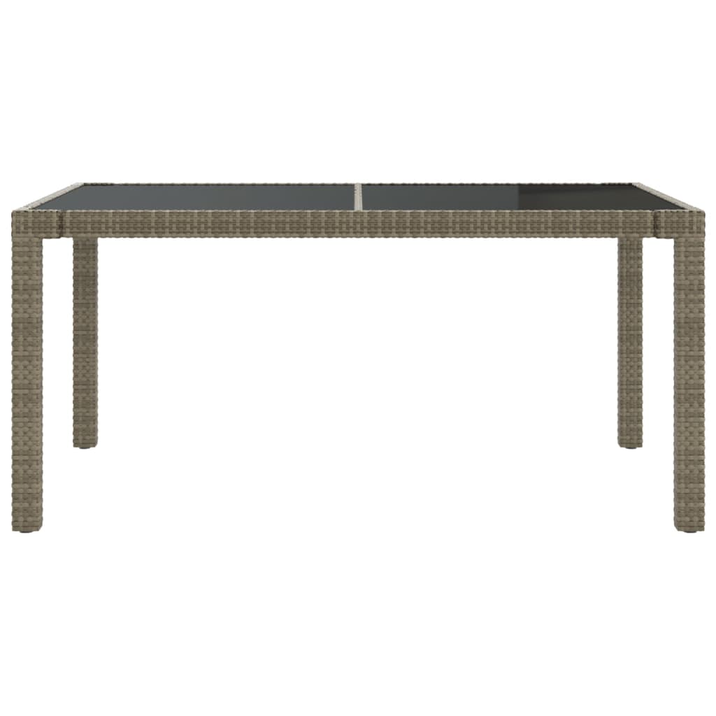 Ensemble à manger d'extérieur 5pcs coussins résine tressée gris