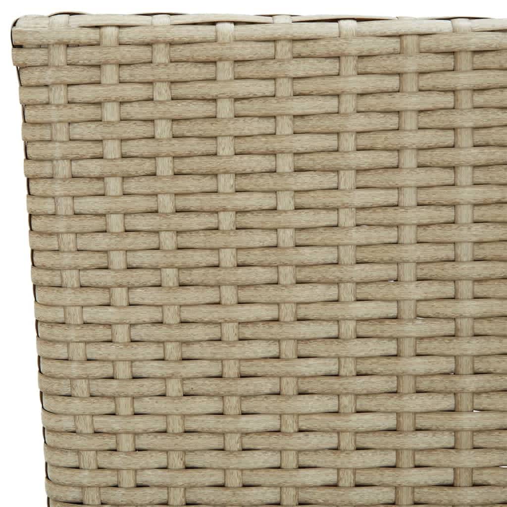 Ensemble à manger de jardin et coussins 5 pcs Poly rotin Beige