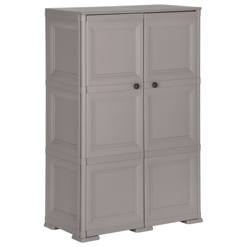 Armoire en plastique 79x43x125 cm Design de bois Gris - XIOS
