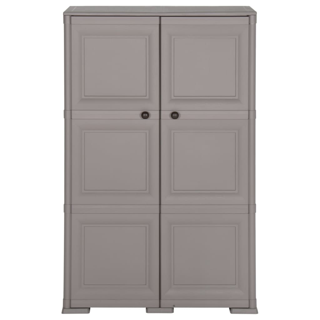 Armoire en plastique 79x43x125 cm Design de bois Gris - XIOS