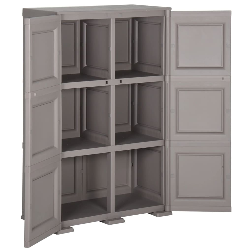 Armoire en plastique 79x43x125 cm Design de bois Gris - XIOS