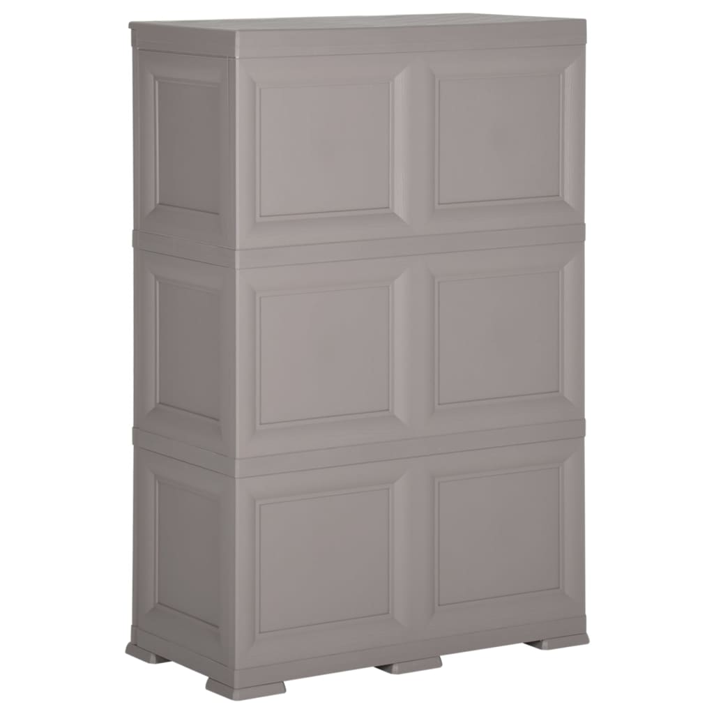 Armoire en plastique 79x43x125 cm Design de bois Gris - XIOS