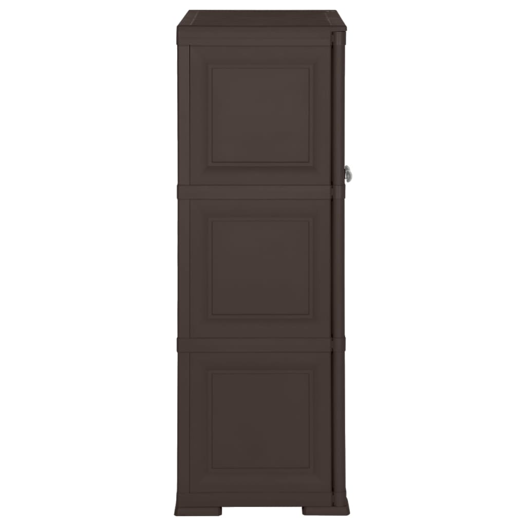 Armoire en plastique 79x43x125 cm Design de bois Marron - XIOS