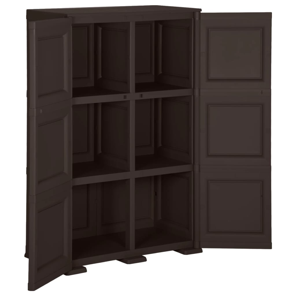 Armoire en plastique 79x43x125 cm Design de bois Marron - XIOS
