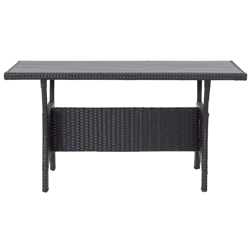 Ensemble à manger de jardin coussins noirs 3 pcs Résine tressée