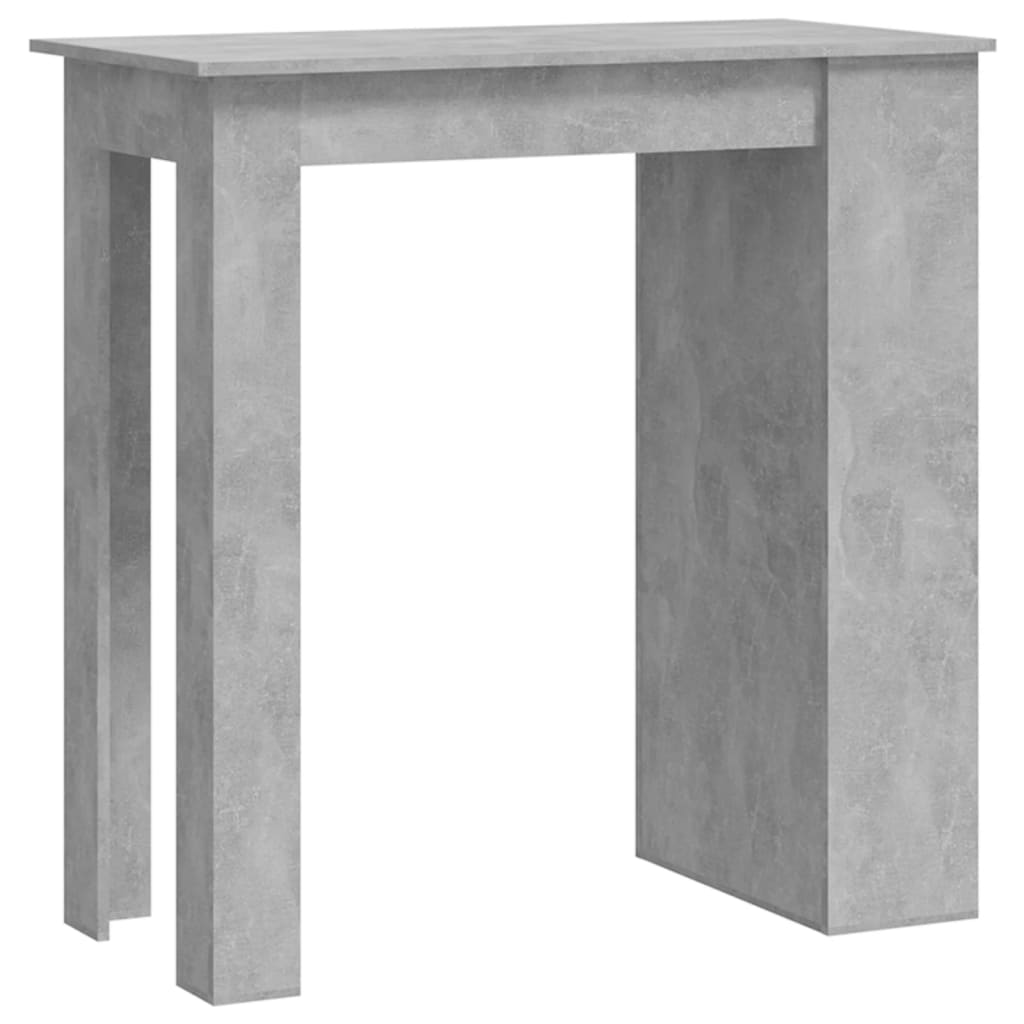 Table de bar à étagère de rangement Gris béton 102x50x103,5 cm - XIOS