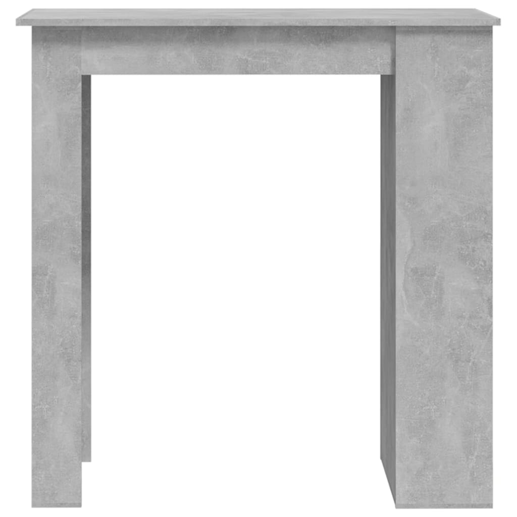 Table de bar à étagère de rangement Gris béton 102x50x103,5 cm - XIOS