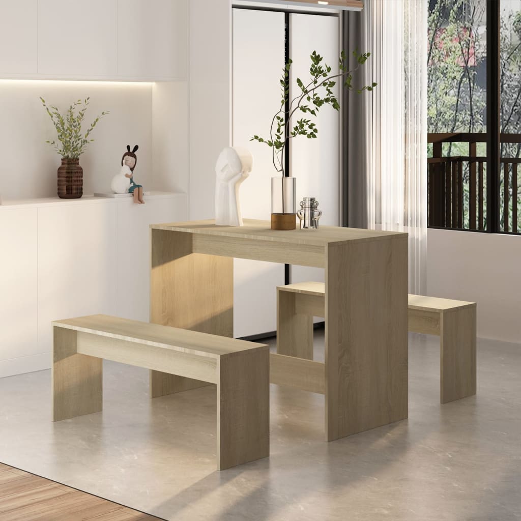 Ensemble à manger 3 pcs Chêne sonoma Bois d'ingénierie XIOS