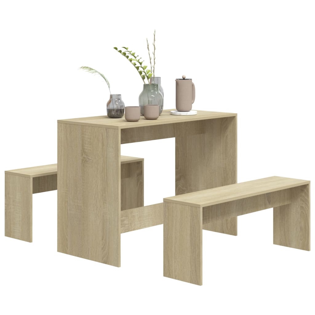 Ensemble à manger 3 pcs Chêne sonoma Bois d'ingénierie XIOS