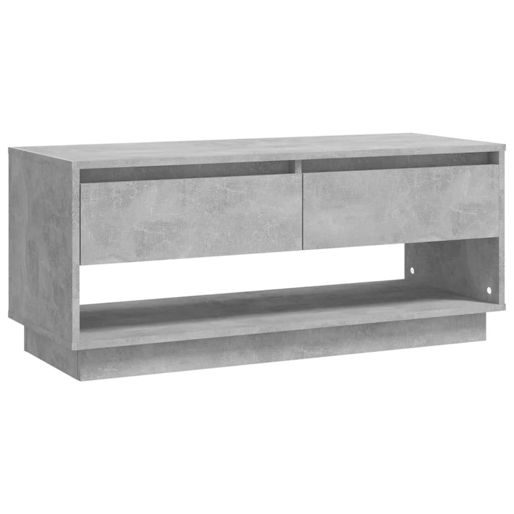Meuble TV gris béton 102x41x44 cm bois d'ingénierie - XIOS