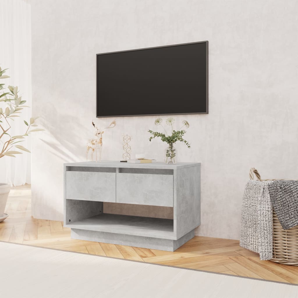 Meuble TV gris béton 70x41x44 cm bois d'ingénierie - XIOS