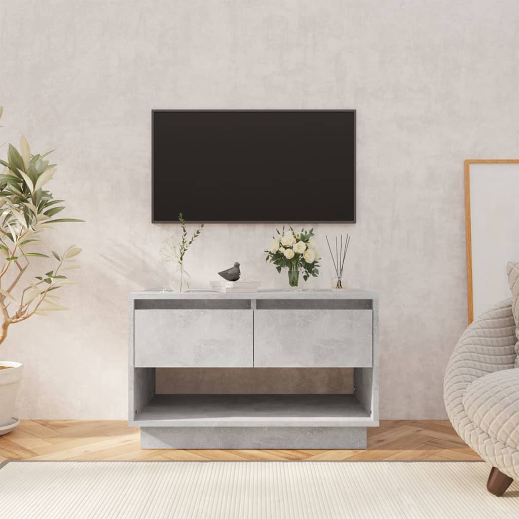 Meuble TV gris béton 70x41x44 cm bois d'ingénierie - XIOS