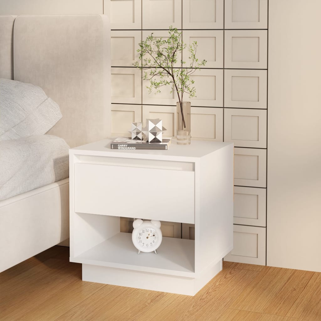 Tables de chevet 2 pcs Blanc 45x34x44 cm bois d'ingénierie - XIOS