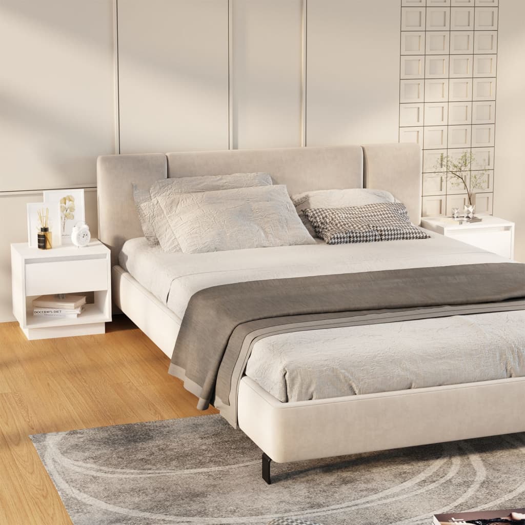 Tables de chevet 2 pcs Blanc 45x34x44 cm bois d'ingénierie - XIOS