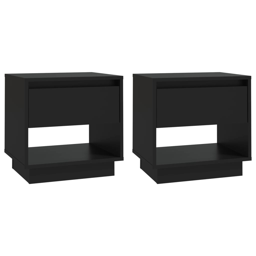 Tables de chevet 2 pcs Noir 45x34x44 cm bois d'ingénierie - XIOS
