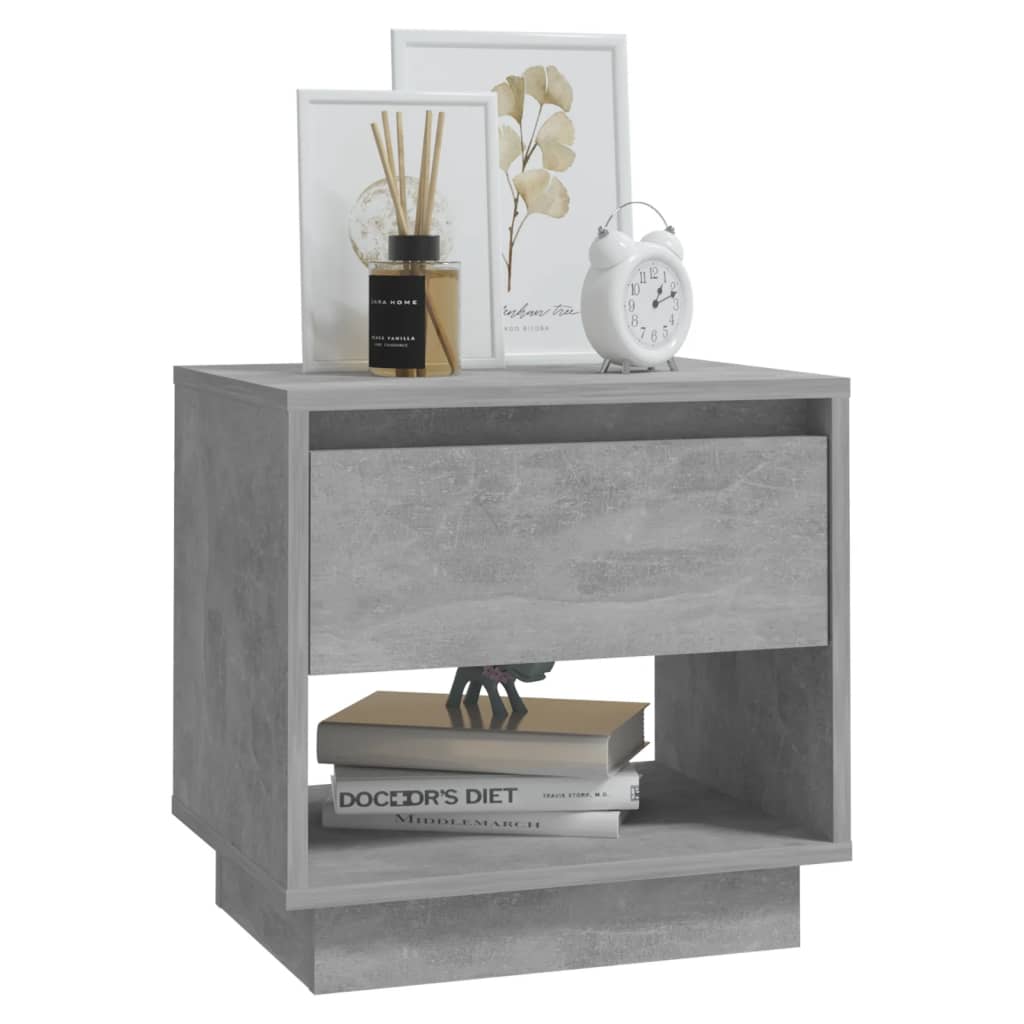 Tables de chevet 2 pcs Gris béton 45x34x44 cm Bois d'ingénierie - XIOS