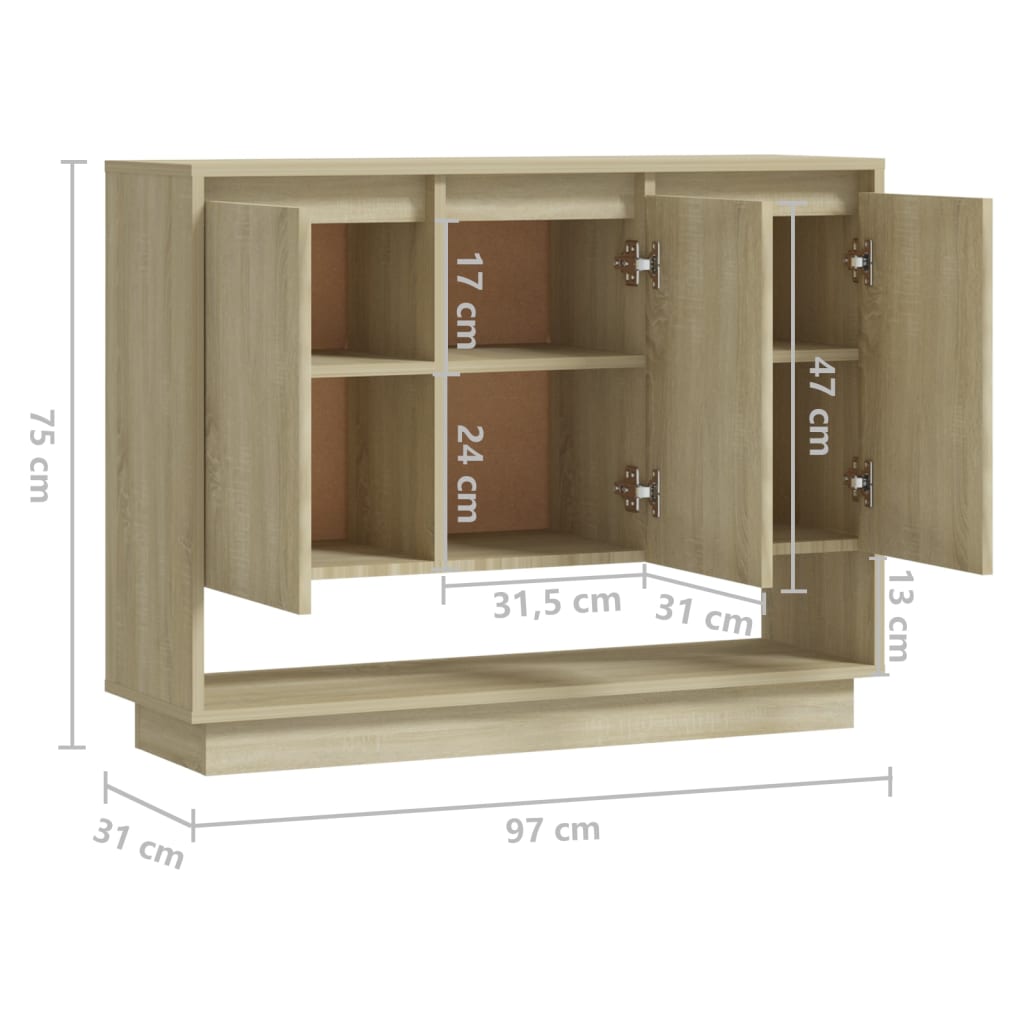 Buffet Chêne sonoma 97x31x75 cm Bois d'ingénierie - XIOS