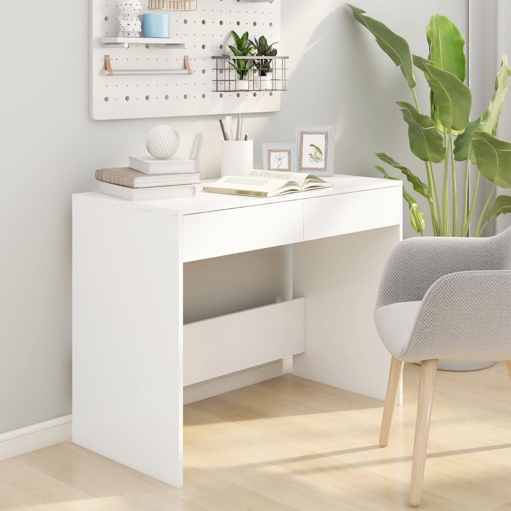 Bureau Blanc 101x50x76,5 cm Aggloméré Bureaux vidaXL   