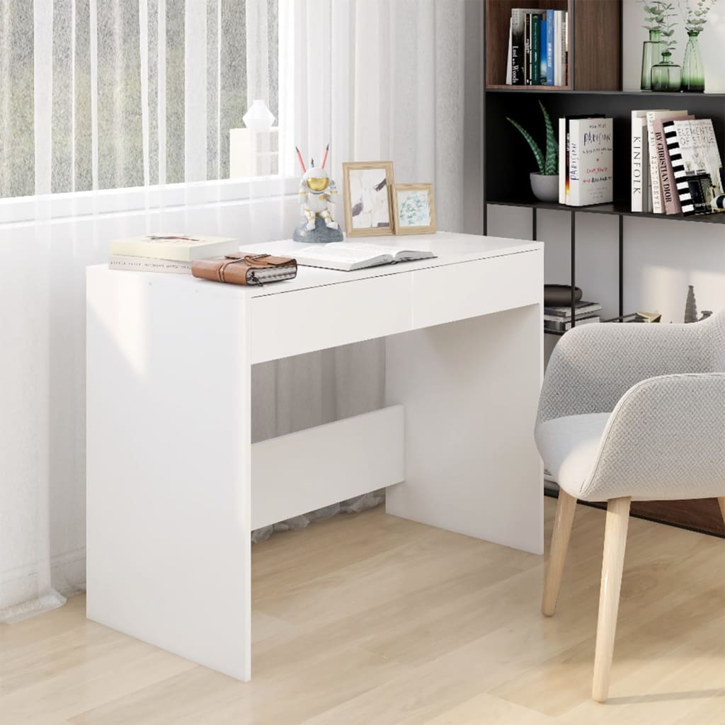 Bureau Blanc 101x50x76,5 cm Aggloméré Bureaux vidaXL   