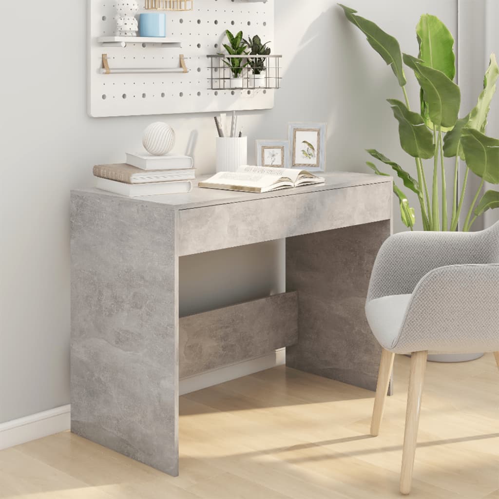 Bureau gris béton 101x50x76,5 cm bois d'ingénierie - XIOS