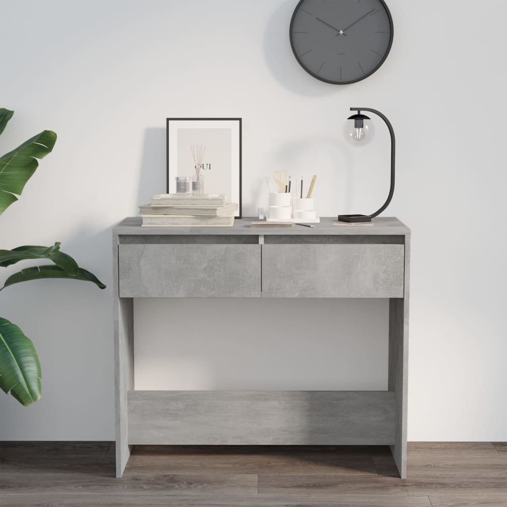 Table console gris béton 89x41x76,5 cm bois d'ingénierie - XIOS