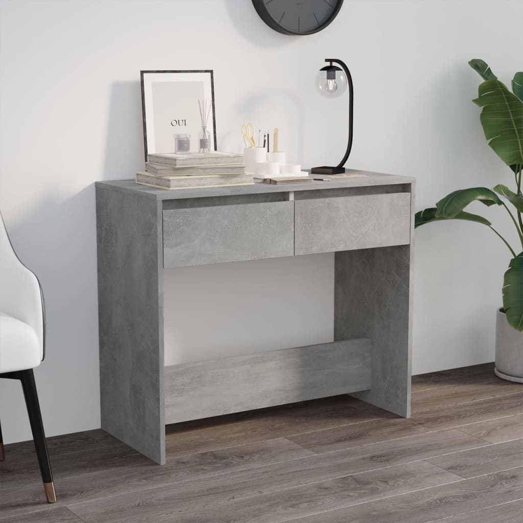 Table console gris béton 89x41x76,5 cm bois d'ingénierie - XIOS