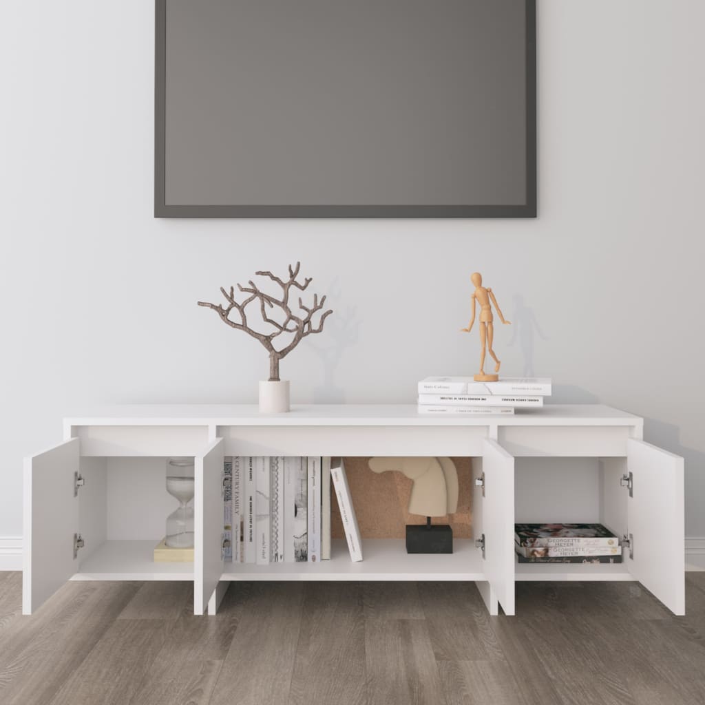 Meuble TV Blanc 120x30x40,5 cm Bois d'ingénierie - XIOS